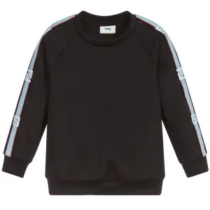 Fendi Boys Arm Logo Neoprene Sweatshirt Black 10Y #697387