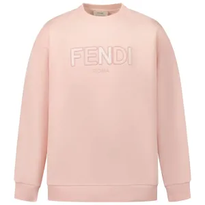 Fendi Girls Logo Sweater Pink 4Y