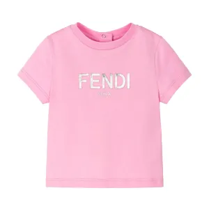 Fendi Baby Girls Logo Print T-shirt Pink 18M #732025