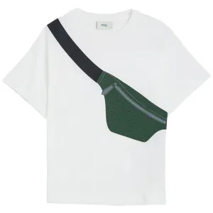 Fendi Kids Crossbody Bag Printed T-shirt White 8Y