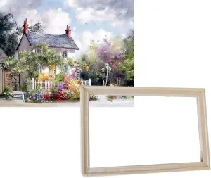 Gaira With Frame Without Stretched Canvas House With a Garden