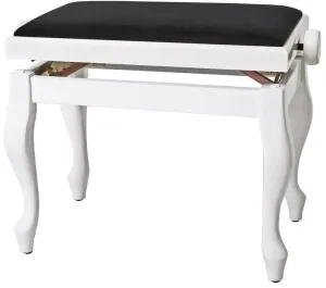 GEWA Piano Bench Deluxe Classic White Gloss Taburetes de piano de madera o clásicos