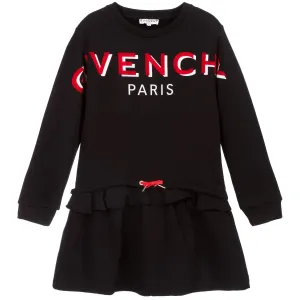 Givenchy Girls Logo Print Dress Black 10Y #707408