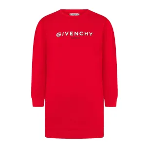 Givenchy Girls Logo Print Dress Red 12Y