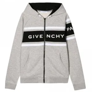 Givenchy Boys Logo Zip-up Hoodie Grey 8Y