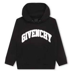 Givenchy Boys Slanted Logo Hoodie in Black 04A 86% Cotton, 14% Polyester - Trimming: 98% 2% Elastane Lining: 100% Cotton