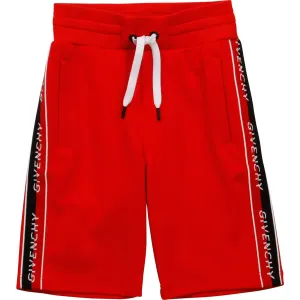 Givenchy Boys Side Logo Shorts Red 12Y