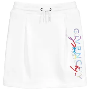 Givenchy Girls Logo Print Skirt White 12Y