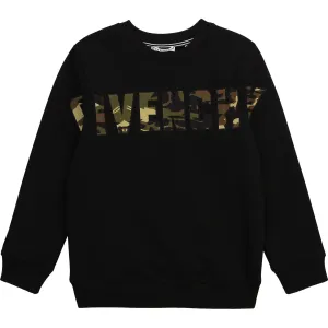 Givenchy Boys Camo Logo Sweatshirt Black 12Y