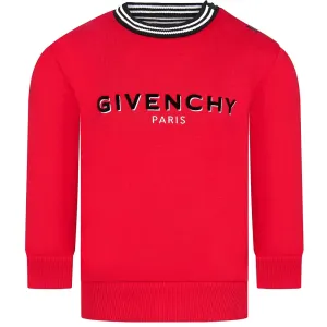 Givenchy Boys Cotton Logo Sweatshirt Red 12M