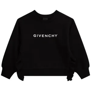 Givenchy Girls 4g Logo Twill Sweater Black 4Y