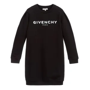 Givenchy Girls Logo Sweatshirt Dress Black 12Y #370571