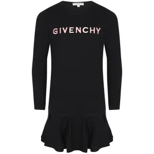 Givenchy Girls Logo Sweatshirt Dress Black 12Y #370576