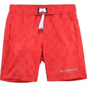 Givenchy Boys Logo Swimshorts Red 12Y