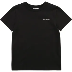 Givenchy Boys Cotton T-shirt Black 4Y #707626