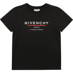 Givenchy Boys Cotton T-shirt Black 4Y #369526