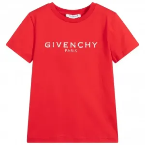 Givenchy Boys Logo Print T-shirt Red 6Y