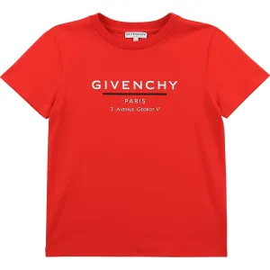 Givenchy Boys Logo T-shirt Red 4Y