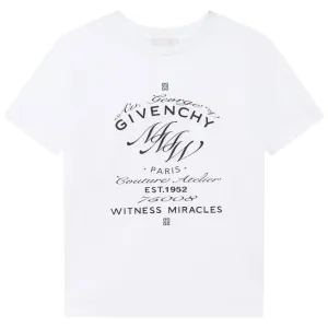 Givenchy Boys Multi Logo T Shirt White 10Y