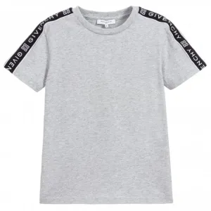 Givenchy Boys Tape Logo T-shirt Grey 10Y