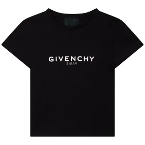 Givenchy Girls Reverse Logo T-shirt Black 10Y