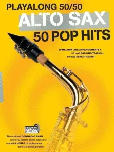 Hal Leonard Playalong 50/50: Alto Sax - 50 Pop Hits Music Book Partitura para instrumentos de viento