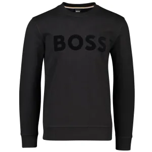 Hugo Boss Mens Classic Suede Logo Sweater Black Large