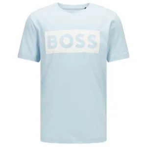 Hugo Boss Mens Mercerised Cotton T-shirt Blue Medium