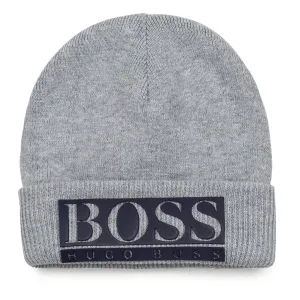 Hugo Boss Boys Grey Logo Beanie Hat 58 cm