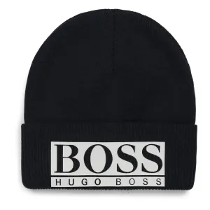 Hugo Boss Boys Navy Logo Beanie Hat 56 cm Black