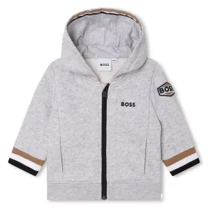 Boss Baby Boys Logo Hoodie in Grey 06M Chine 87% Cotton, 13% Polyester - Trimming: 97% 3% Elastane Lining: 100% Cotton