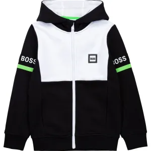 Hugo Boss Boys Black Cotton Logo Hoodie 10Y #371506