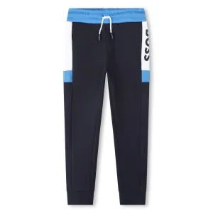 Boss Boys Three Colour Joggers in Navty 10A Navy 87% Cotton, 13% Polyester - Trimming: 97% 3% Elastane Lining: 100% Cotton