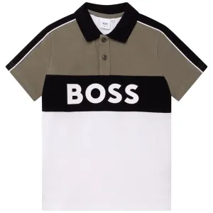 Hugo Boss Boys Logo Polo White 8Y