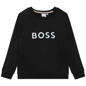 Hugo Boss Boys Embossed Logo Sweater Navy 4Y