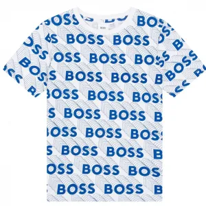 Hugo Boss Boys 3D Effect Logo T-shirt White 10Y