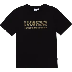 Hugo Boss Boys Black Cotton Logo T-shirt 10Y
