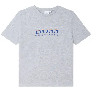 Hugo Boss Boys Grey Logo T-shirt 4Y