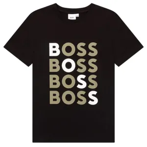Hugo Boss Boys Logo T-shirt Black 10Y