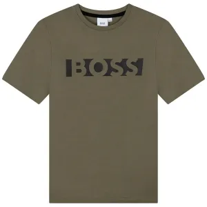 Hugo Boss Boys Logo T-shirt Green 16Y #372215