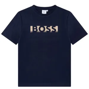 Hugo Boss Boys Logo T-shirt Navy 12Y #372271