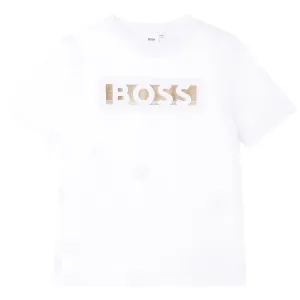 Hugo Boss Boys Logo T-shirt White 10Y #372287