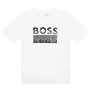 Hugo Boss Boys Logo T-shirt White 6Y