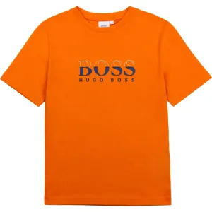 Hugo Boss Boys Orange Logo T-shirt 4Y