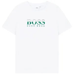 Hugo Boss Boys White Logo Shirt 4Y