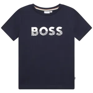 Hugo Boss Kids Logo T Shirt Navy 4Y