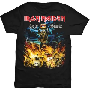 Iron Maiden Camiseta de manga corta Holy Smoke Unisex Black XL