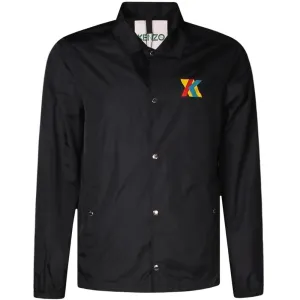 Kenzo Men's Multi-colour Logo Print Coach Jacket Black XL