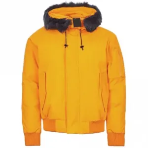Kenzo Men's Padded Fur Hooded Parka Jacket Orange S