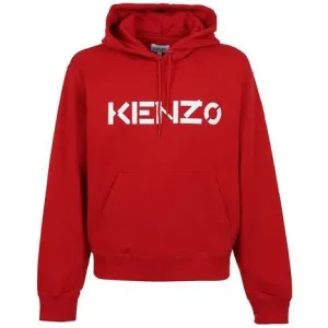 Kenzo Men's Logo Print Hoodie Cherry L